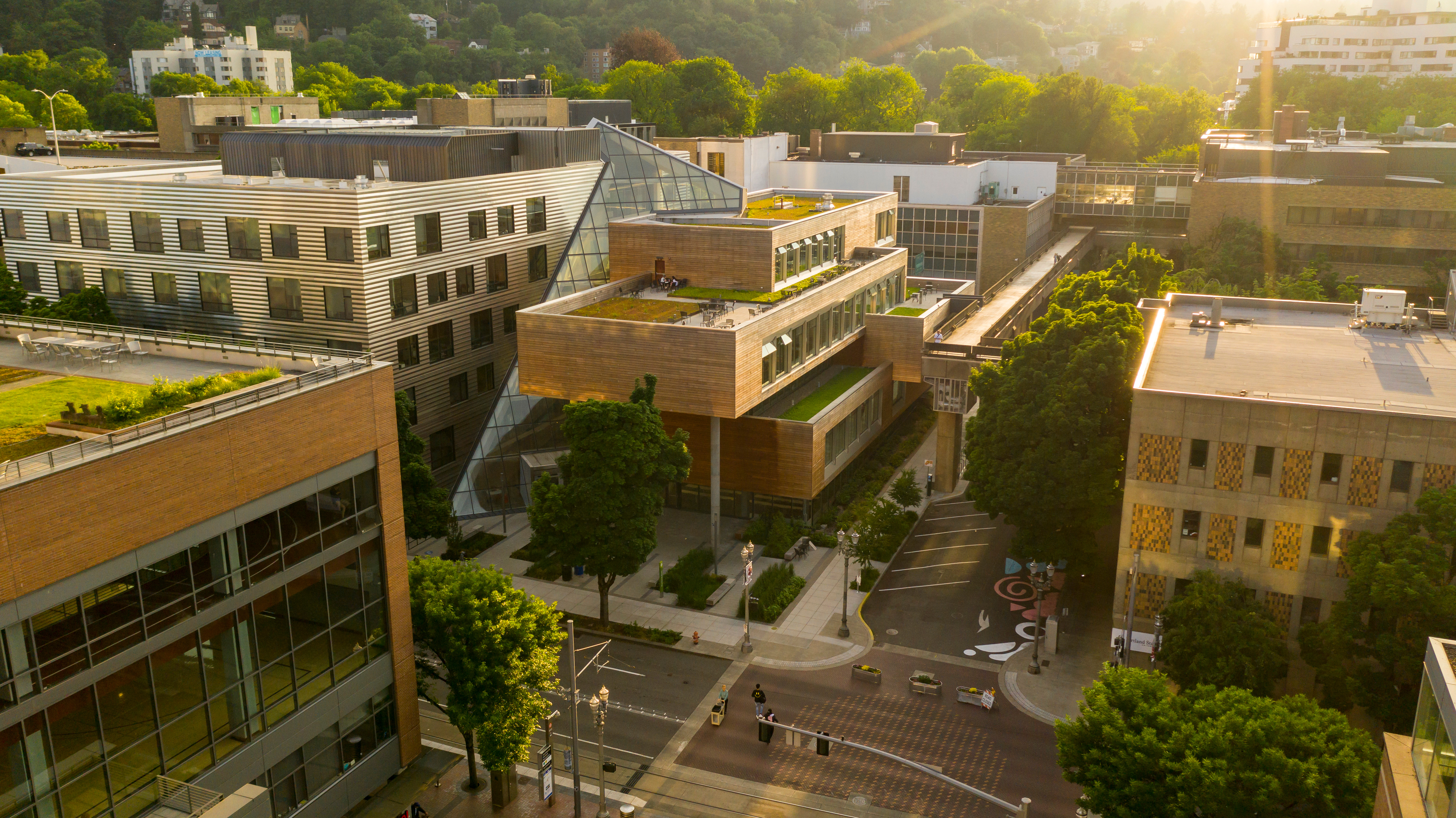 Aerial view of Karl Miller Center