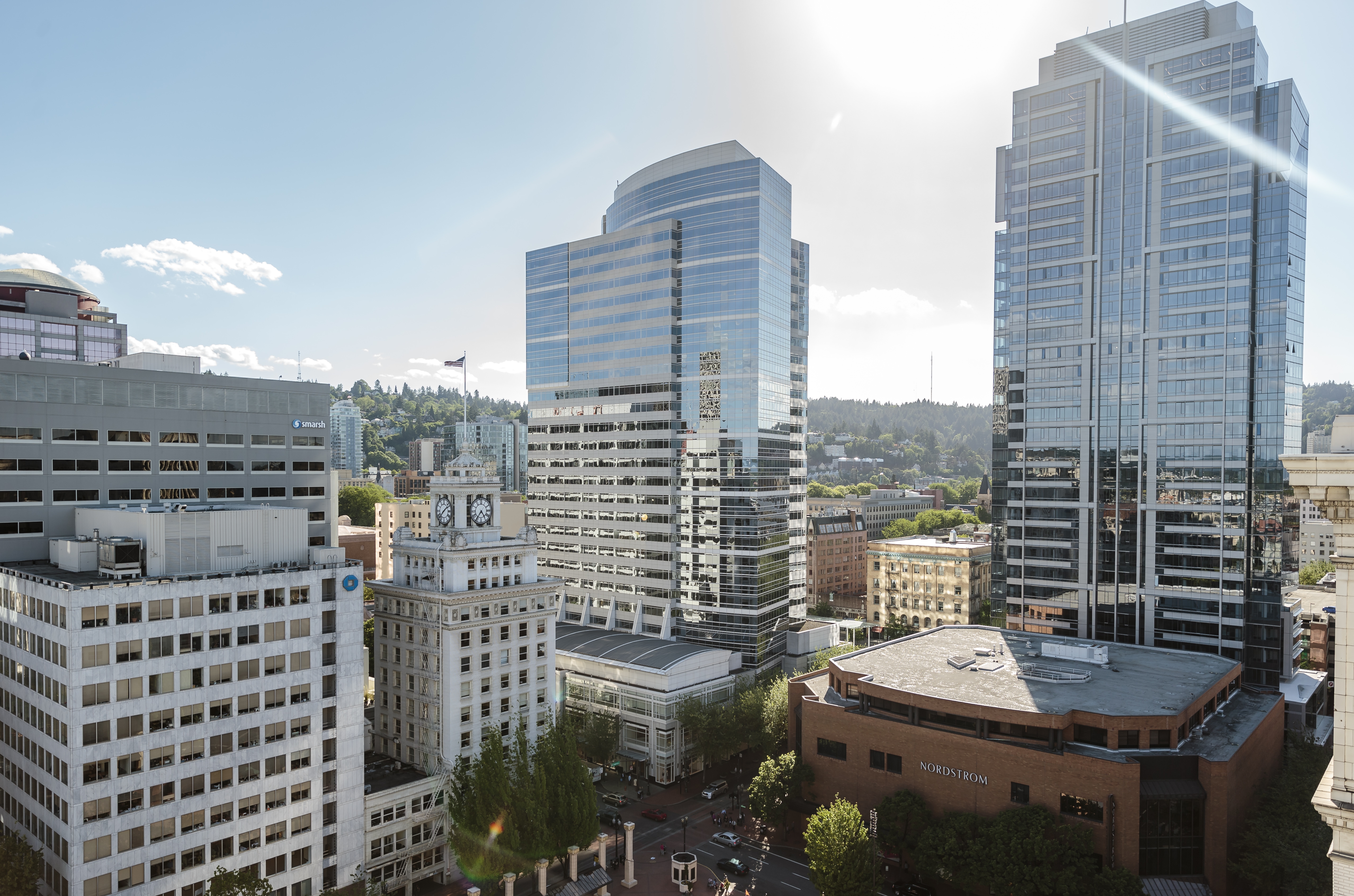 High-rise buildings in downtown Portland