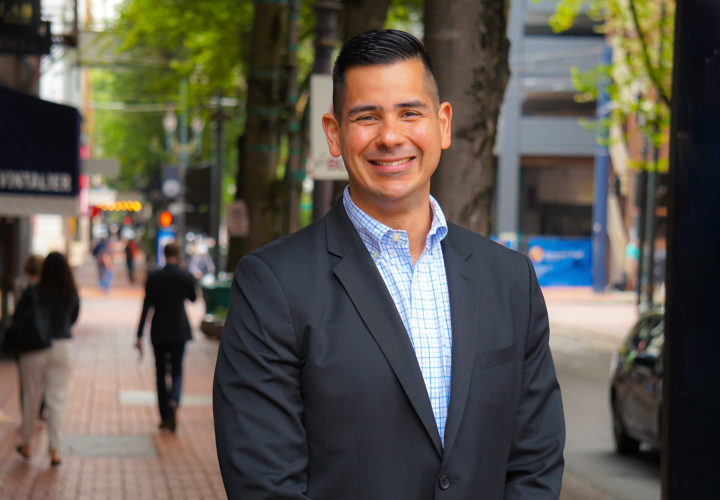 Pedro Colon-Amador standing in downtown Portland