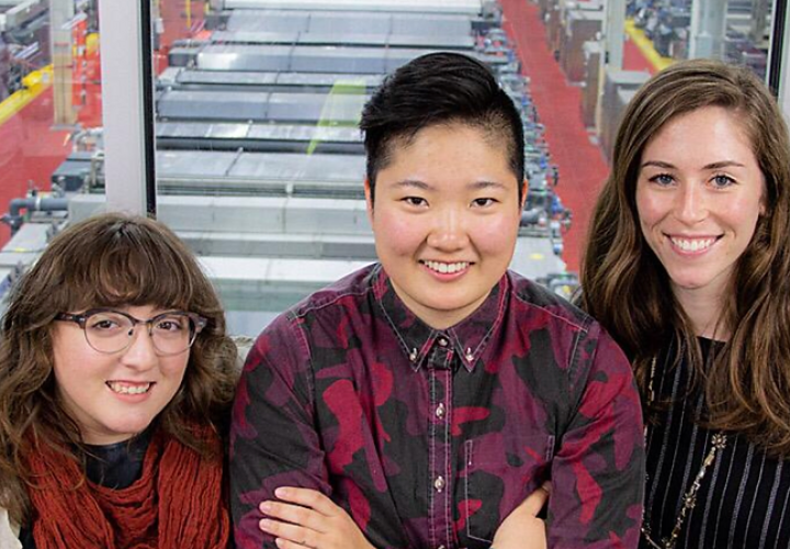 Three student posing