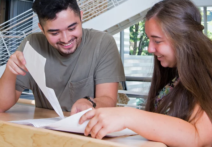 Two studnets studying together