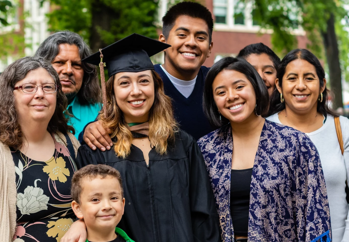 Family celebrating graduate
