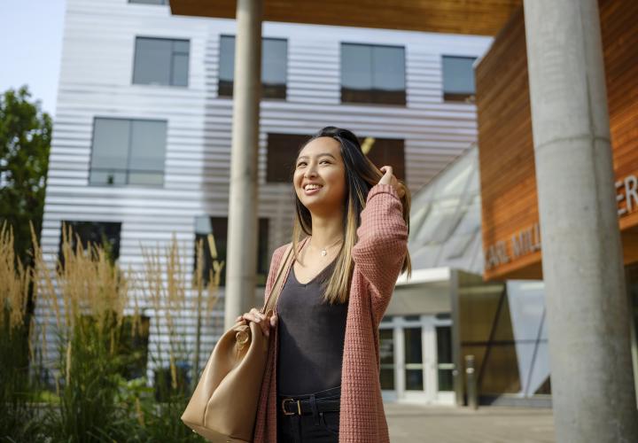 Women walking outside of KMC