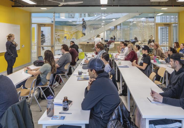 Business students in classroom