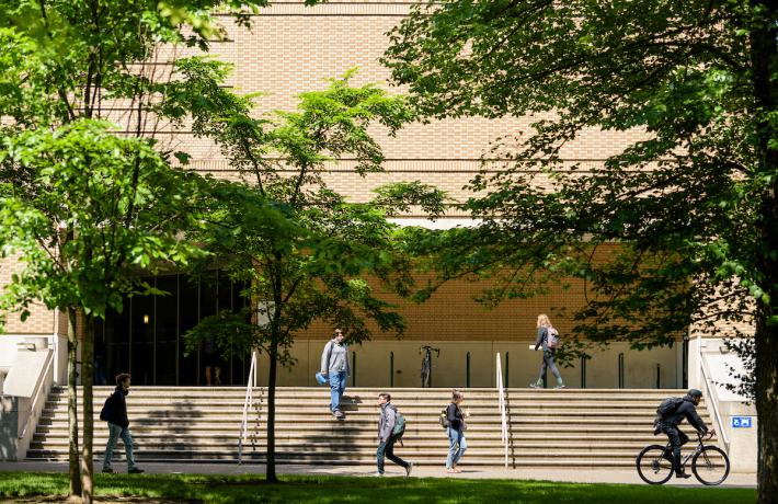 Students outside of building