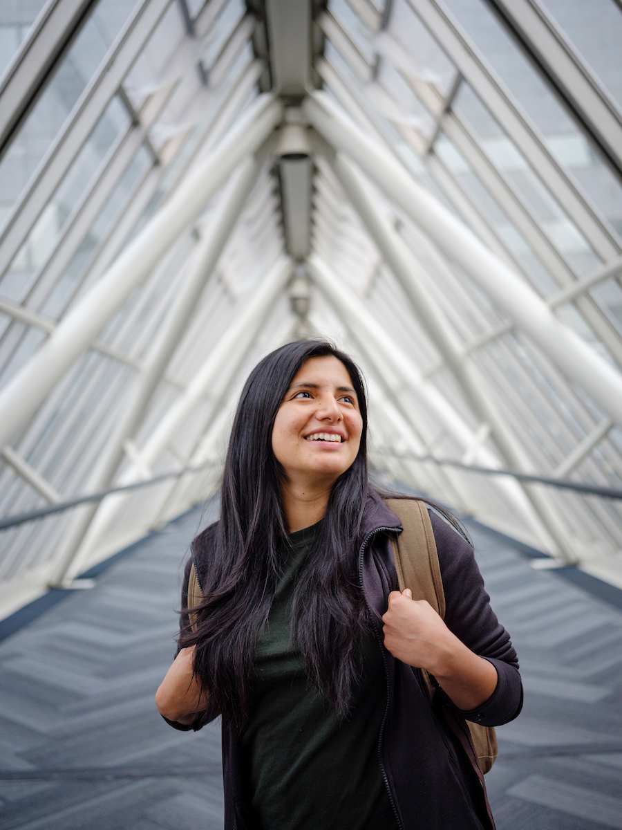 student standing tall, ready to begin new internship