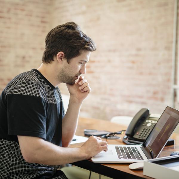 student working on their computer