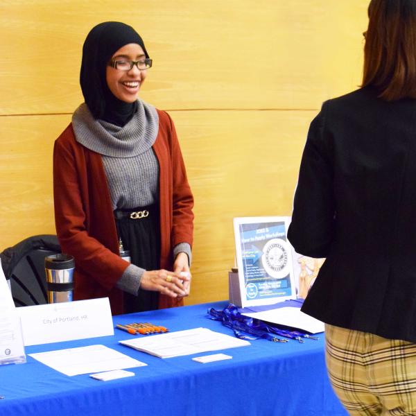 City of Portland employee recruiting at All Majors Fair