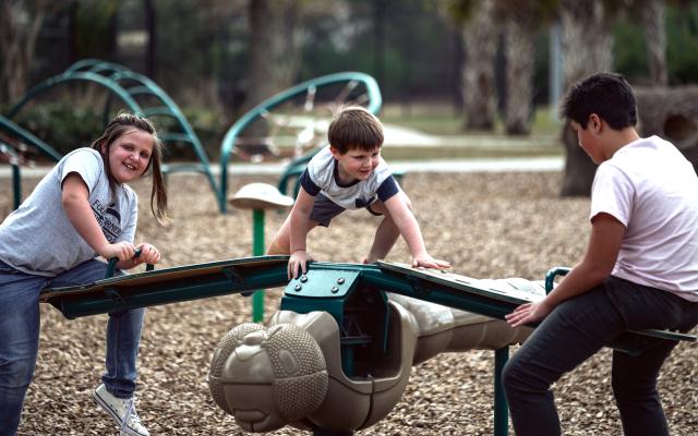 Kids playing on playground