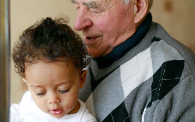 Young grandchild with grandparent