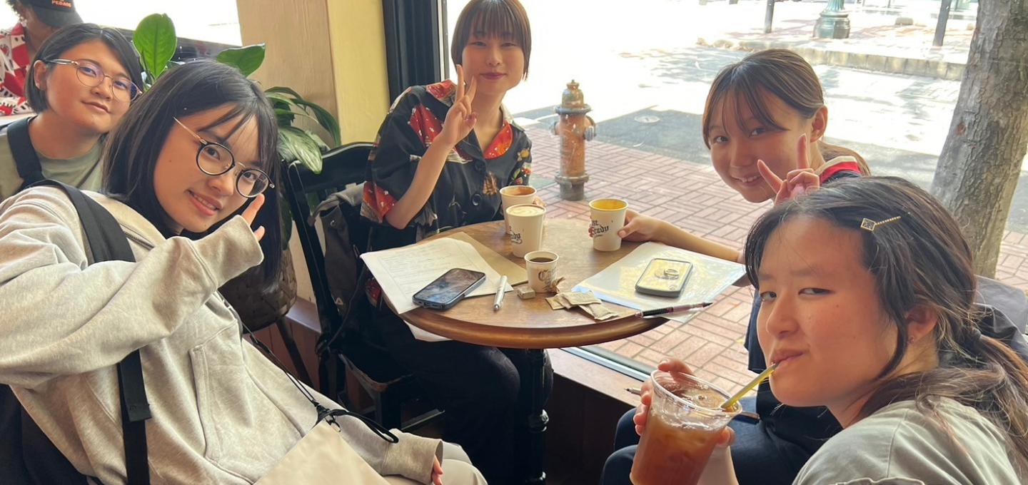 Students at local coffee shop