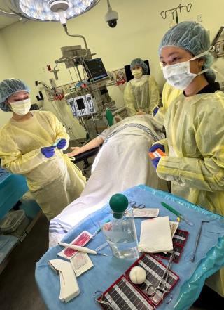 Nursing students at OHSU sim lab