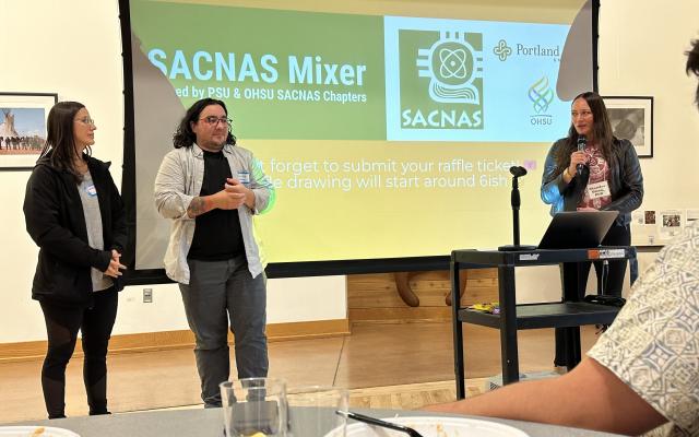 PSU SACNAS leaders at the 2023 SACNAS Mixer