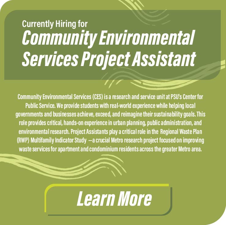Community Environmental Services Project Assistant job listing.