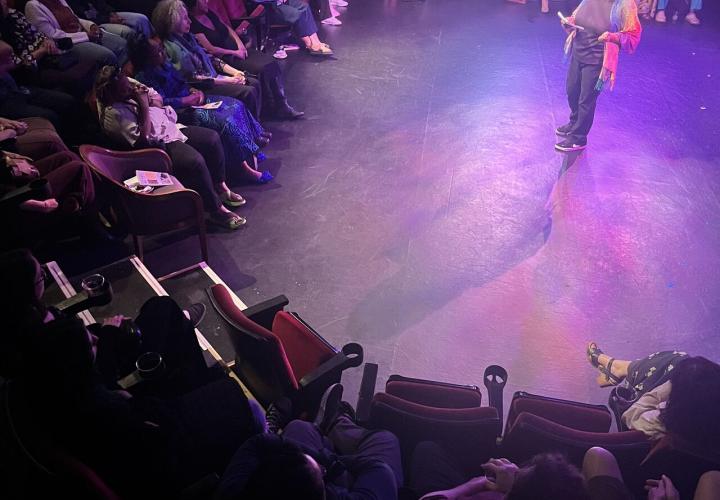 PUSH actor addresses the audience 