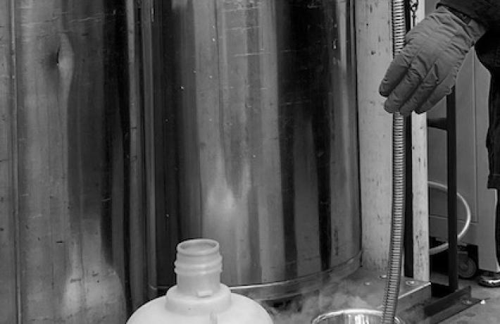 Liquid Nitrogen being dispensed