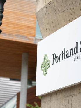 Portland State University sign