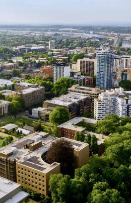 ariel view Portland State University campus