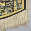 Lower right corner of a northwest Native American ceremonial blanket with fringe
