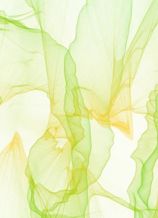 Green and yellow smoke on a white background.
