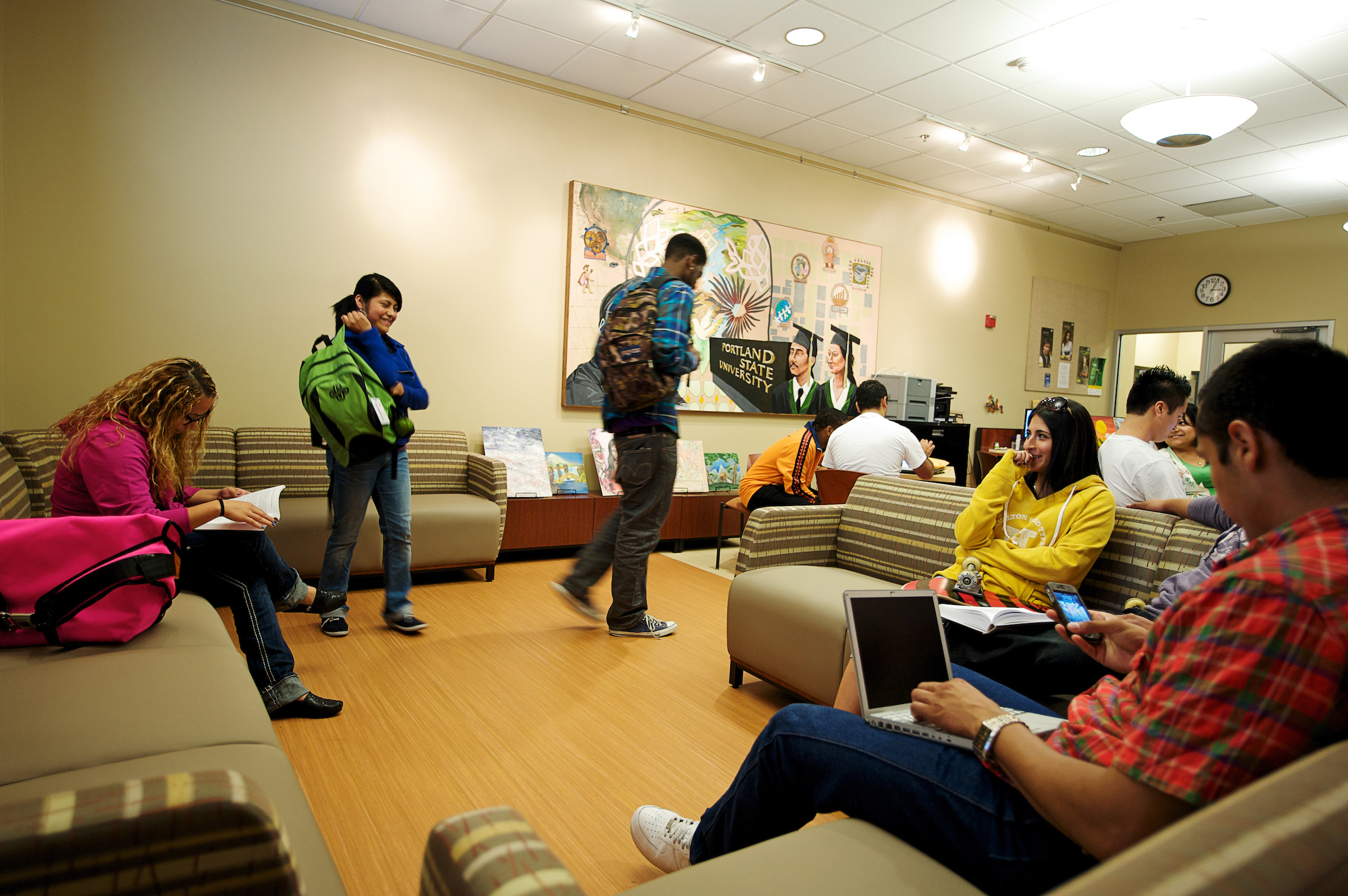 Group of students in student lounge