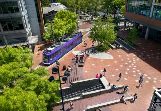 Aerial image of the PSU Urban Center