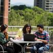 Students studying at a table at PSU