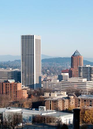 a view of downtown Portland