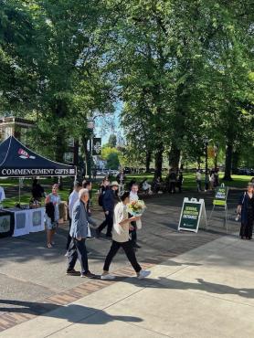 Guests arrive at Viking Pavilion for PSU commencement