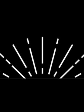 White radiating lines on black background