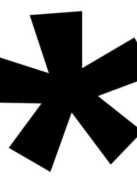 Black asterisk on white background