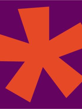 Red asterisk on purple background