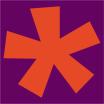 Red asterisk on purple background