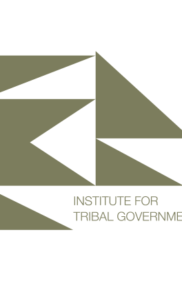 Logo for the Institute for Tribal Government at PSU, showing green triangle graphics