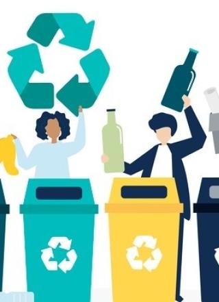 graphic of people recycling