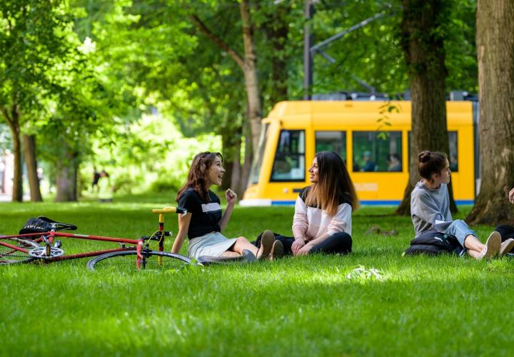 PSU students at the Park Blocks