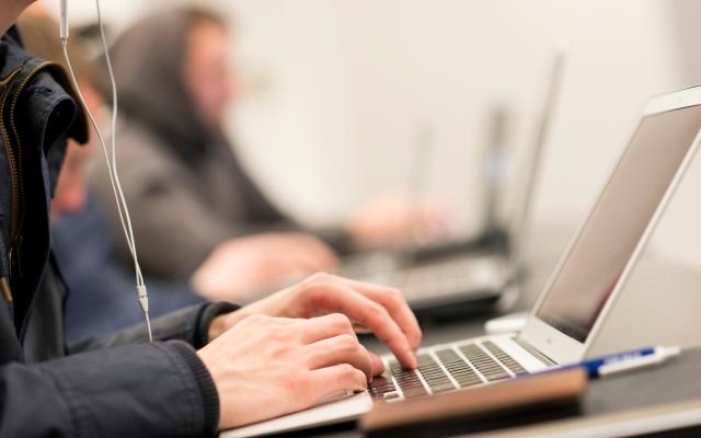 Student on laptop