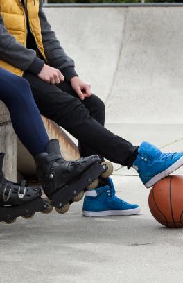 sporty youth socializing