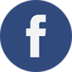 Facebook logo, white lowercase "F" in a blue circle