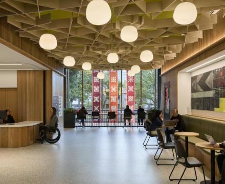 Interior main Entrance of Vernier Science Center