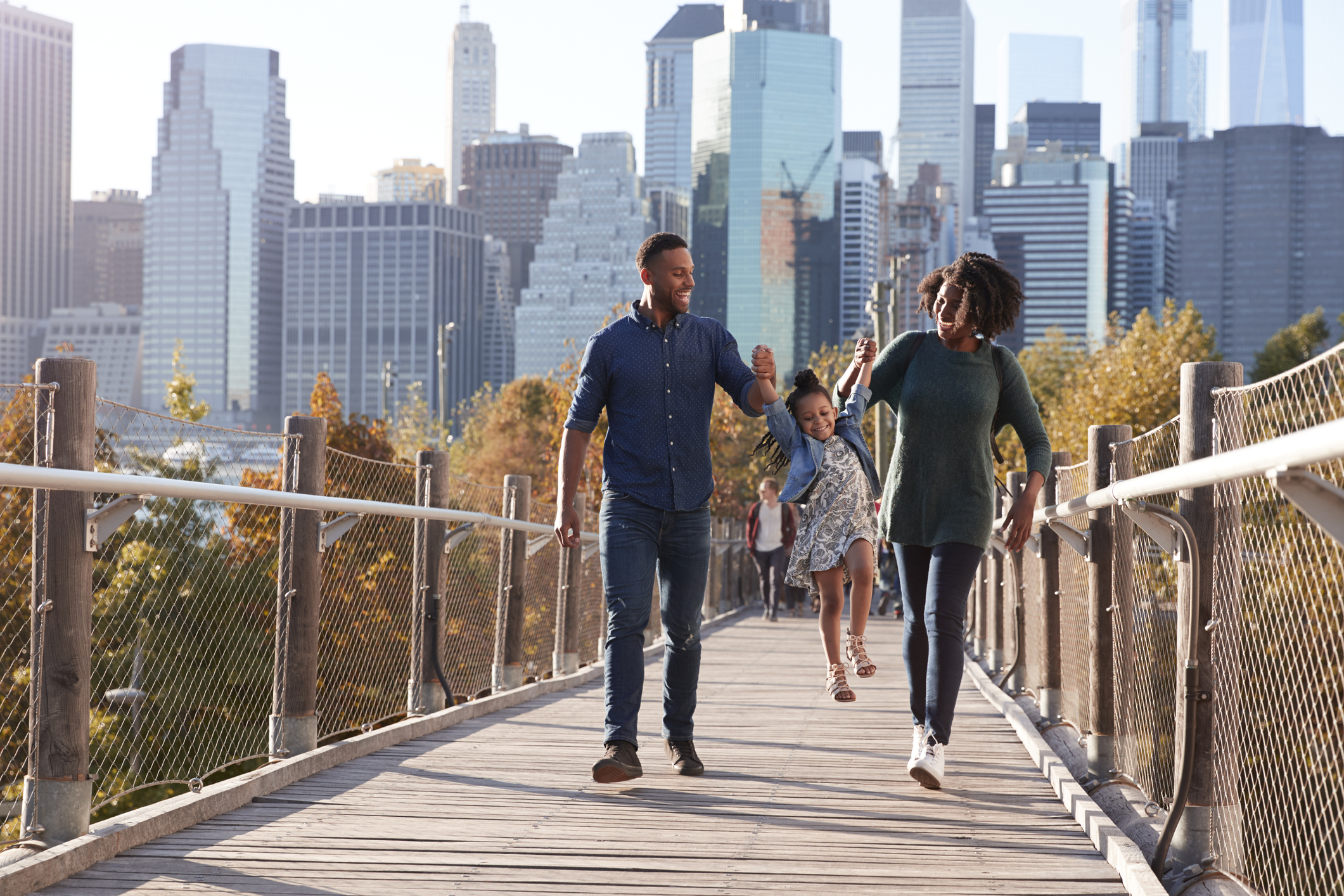 Family in the city.