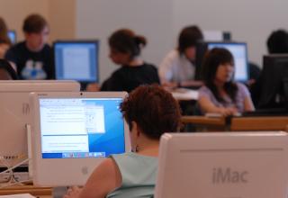 Photo of students in a computer lab.