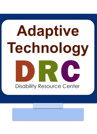 Stylized monitors with "Adaptive Technology" and DRC logo on the screen