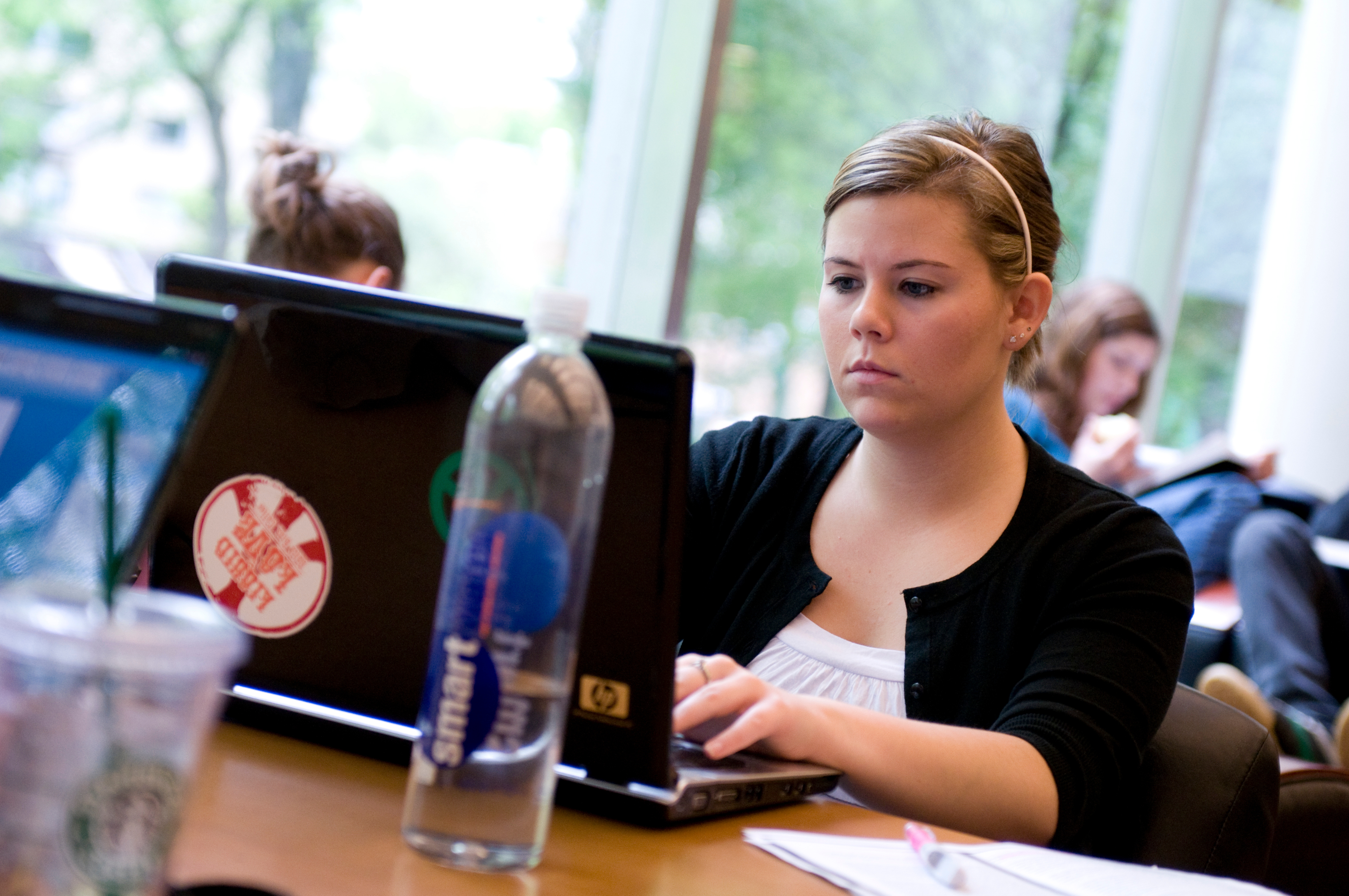 Student on computer