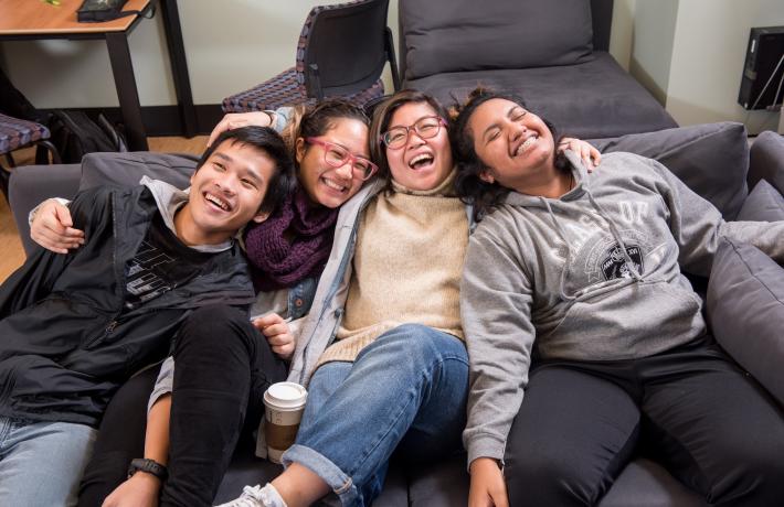 Students in Pacific Islander, Asian and Asian American (PIAAA) Student Center