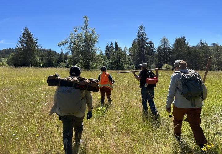 Student interns participating in Willamette Valley Historical Ecology Project