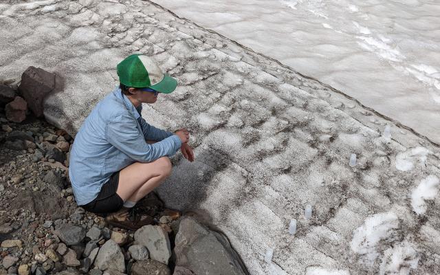 Student out doing fieldwork