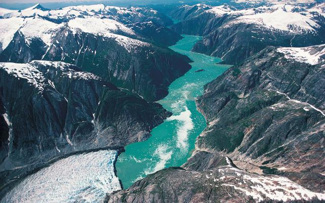 Aerial view of glaciers