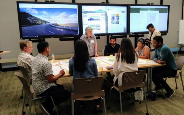 Focus group around table