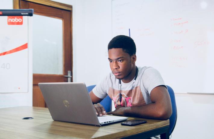 student on laptop